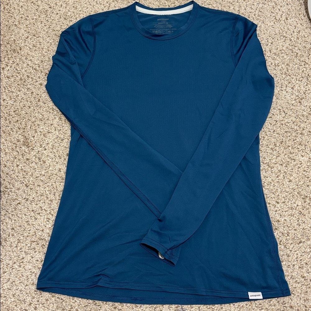 Patagonia Capilene 1 Silkweight Long Sleeve Baselayer Top Blue Women's Size M